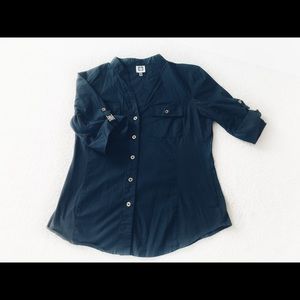 Anne Klein Navy Button Down Shirt